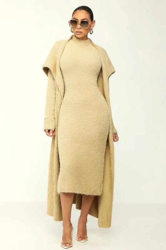 Athina Skim Cardigan Dress Set