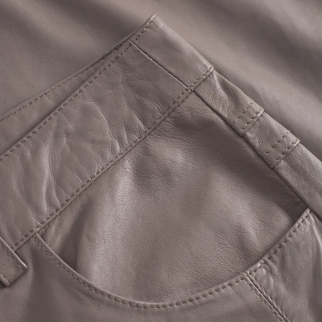 Bindy leather pants (HW) / 51176 - Latte