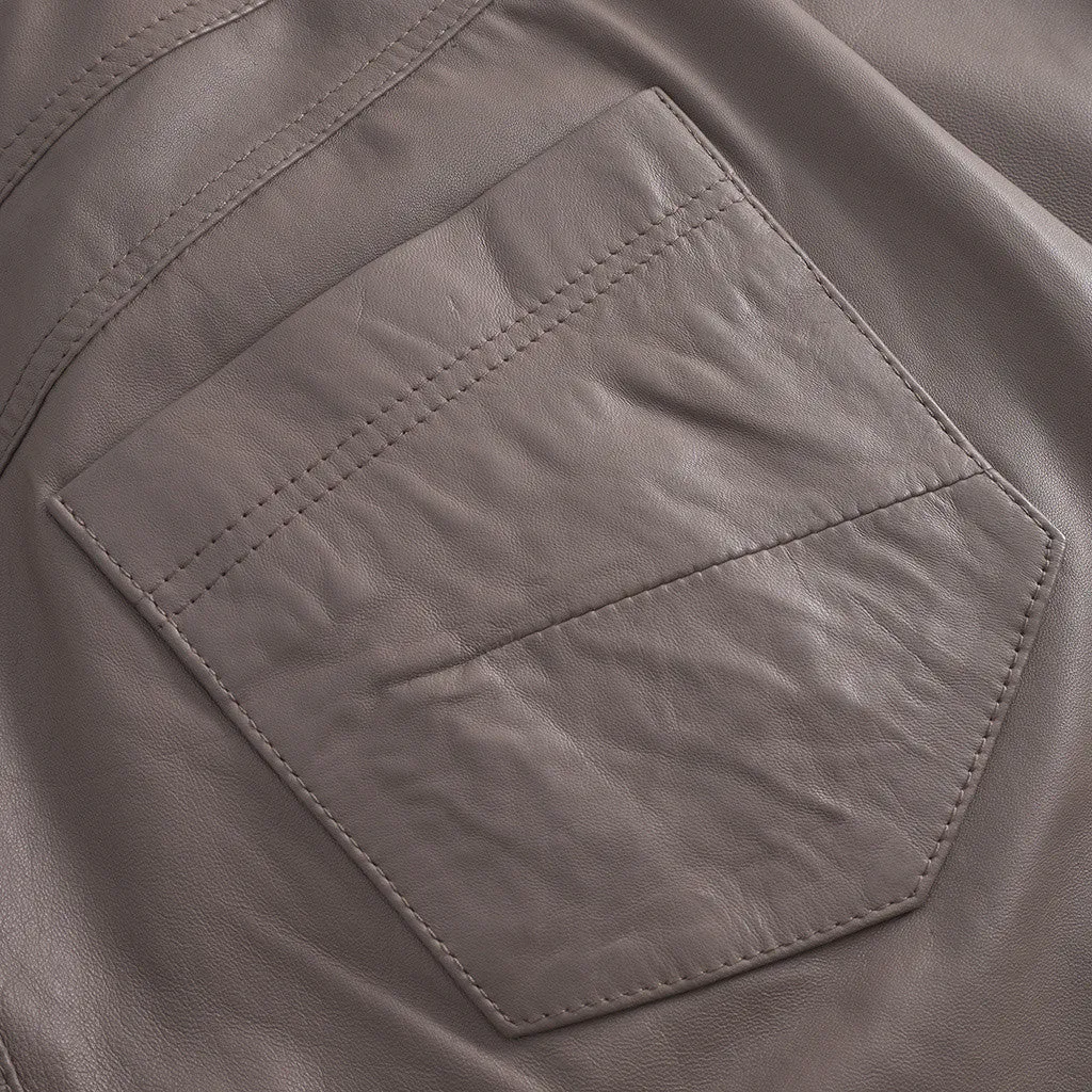 Bindy leather pants (HW) / 51176 - Latte