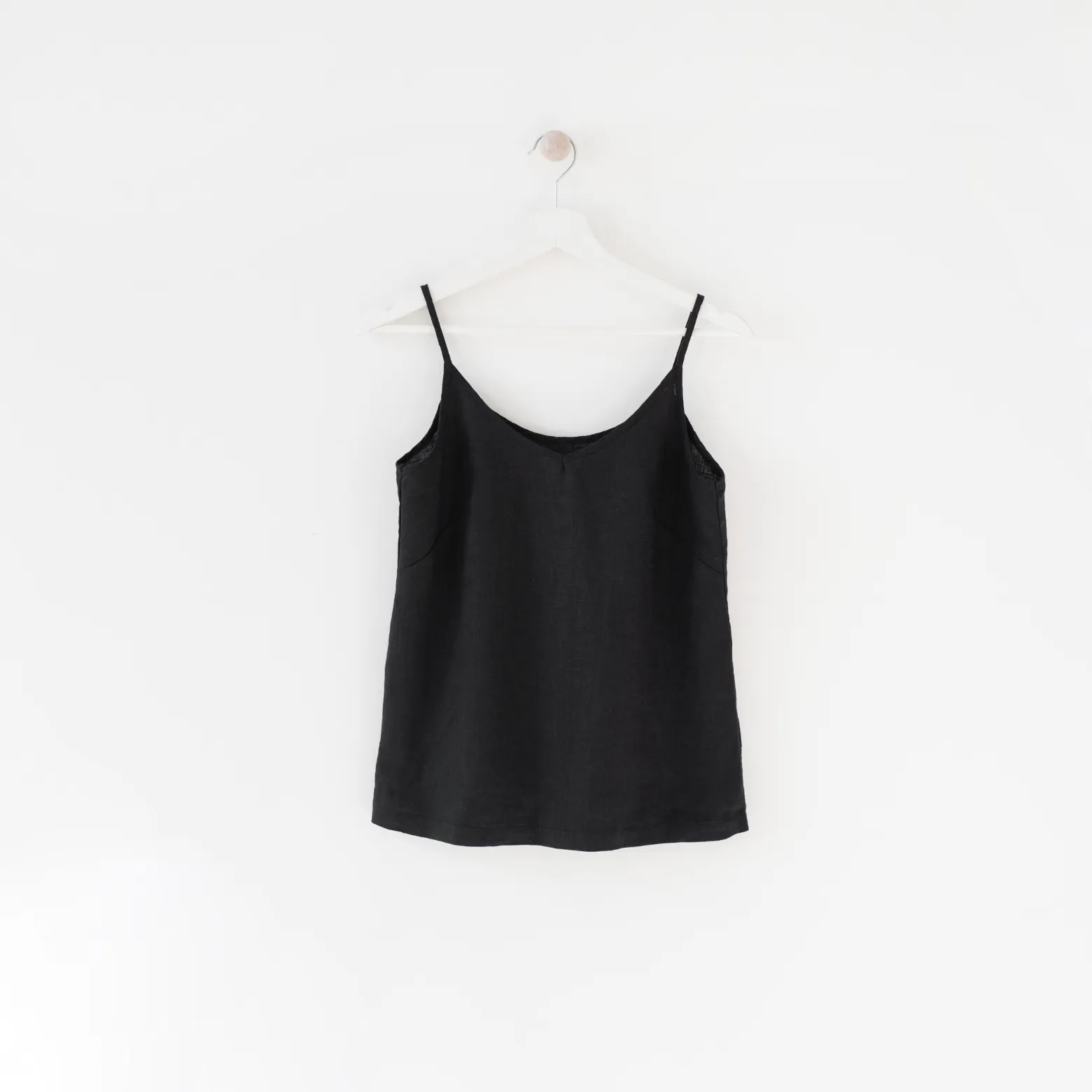 Black Linen Star Top