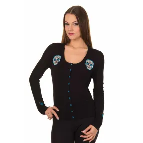 Blue Candy Skulls Cardigan