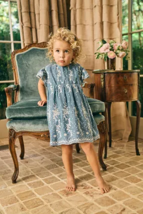Georgia Dress in Wedgewood Eyelet