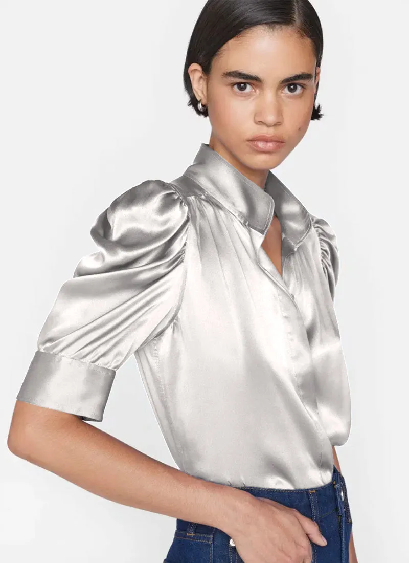 Gillian Silver Lamé Top
