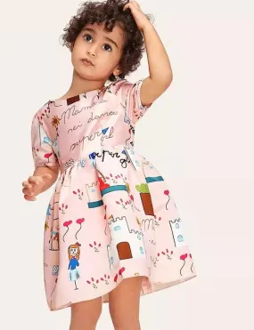 Glam Chic Print Toddler Dress