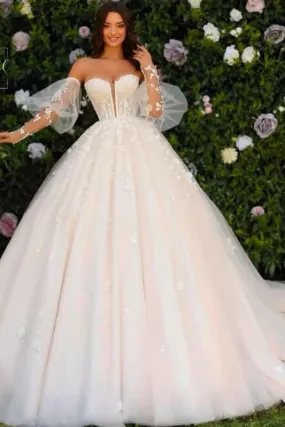 Gorgeous Sweetheart Princess Ball Gown Tulle Lace Appliques Aline Wedding Dresses