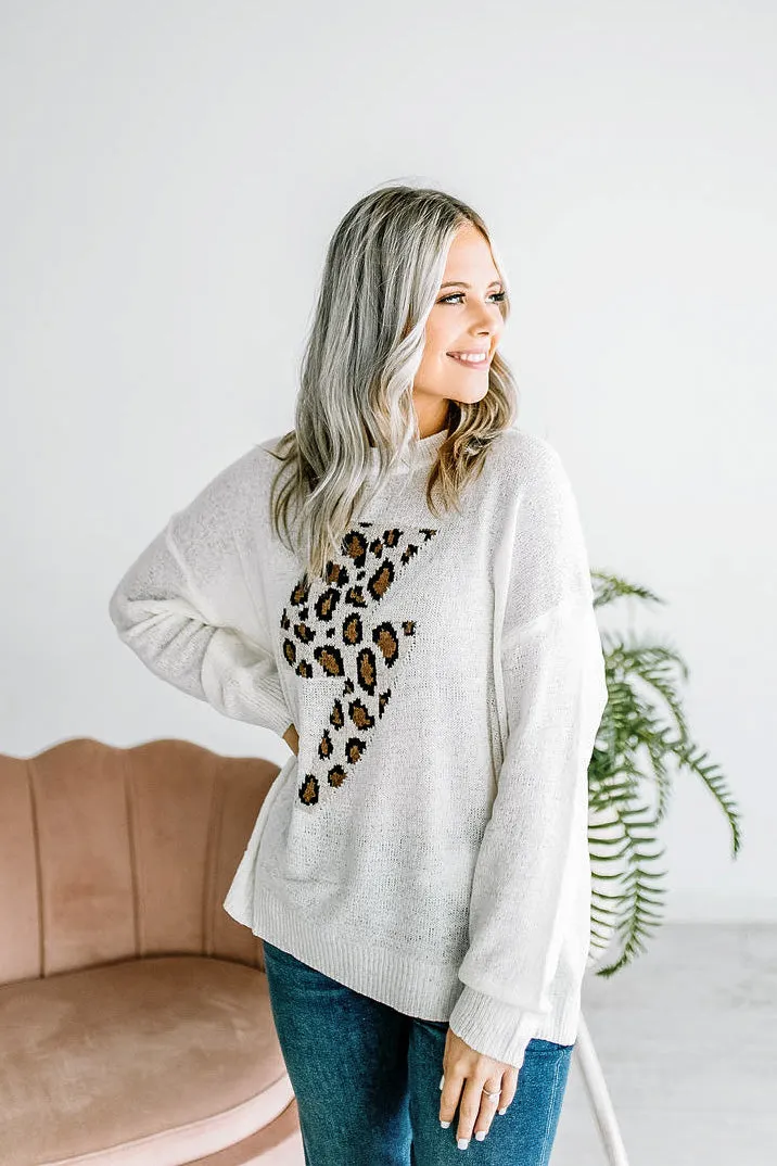 Liv Leopard Lightening Sweater Top