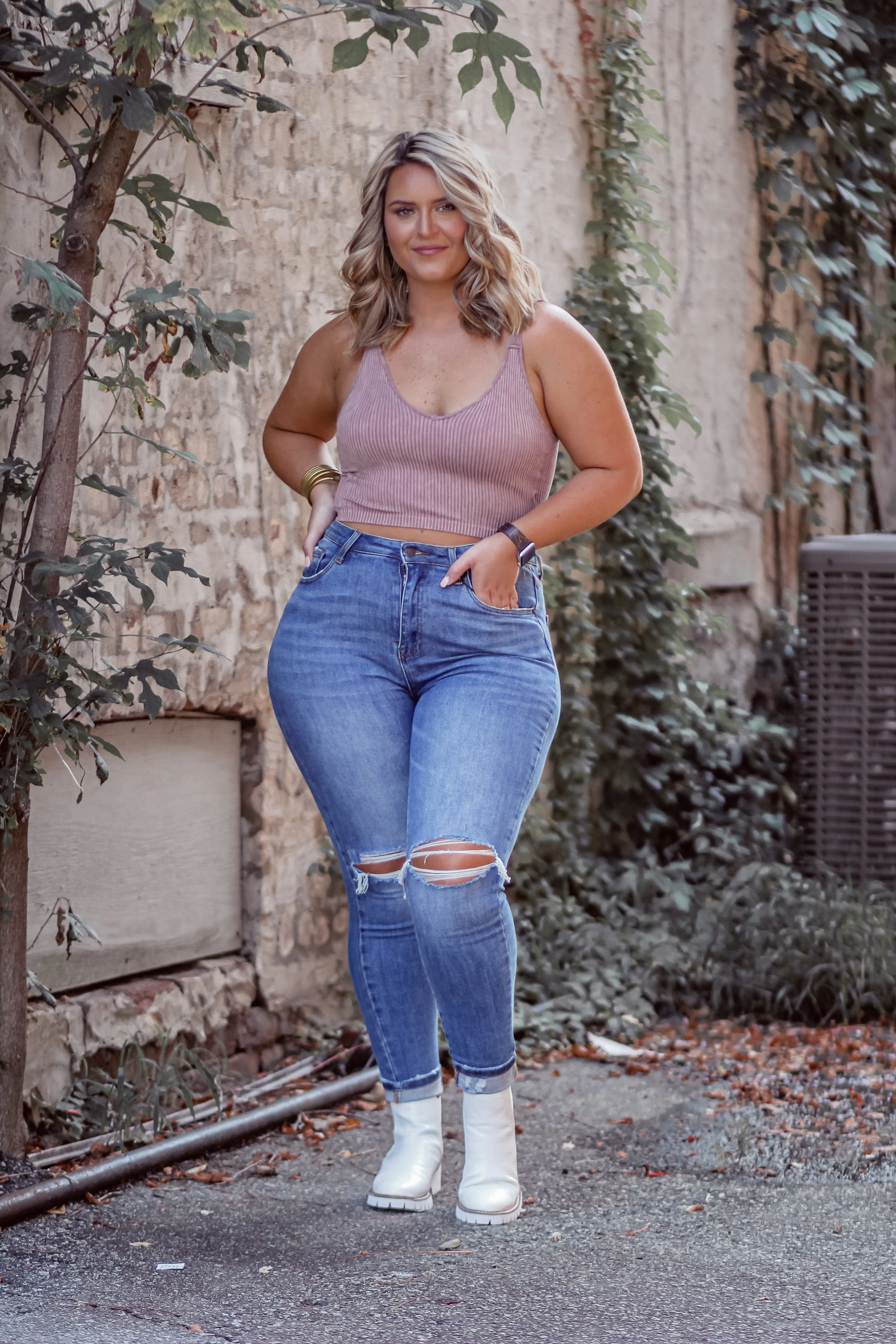 Mauve Seamless Ribbed Brami
