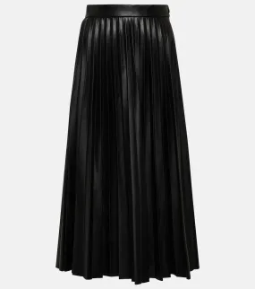 Midi skirt with pleats and high waist MM6 MAISON MARGIELA, black