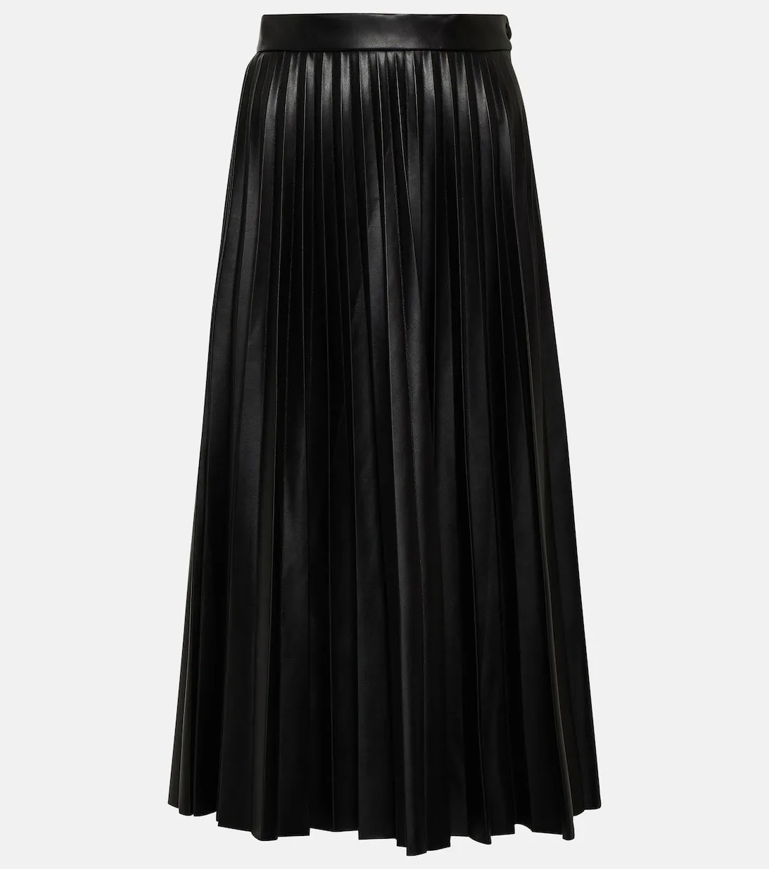 Midi skirt with pleats and high waist MM6 MAISON MARGIELA, black
