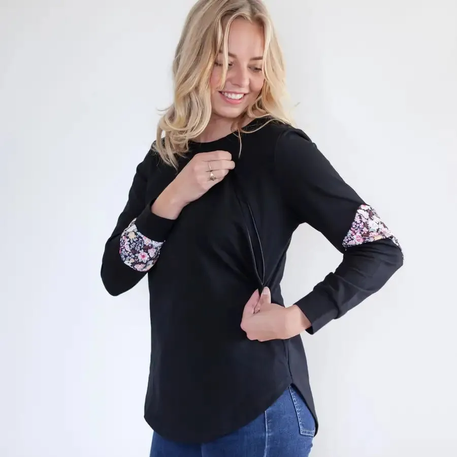 Milkbar Brooklyn Sweater | Black/Floral