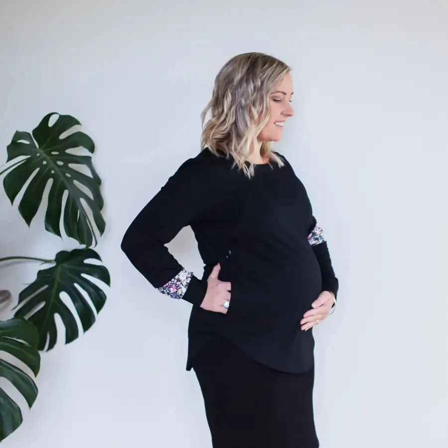 Milkbar Brooklyn Sweater | Black/Floral
