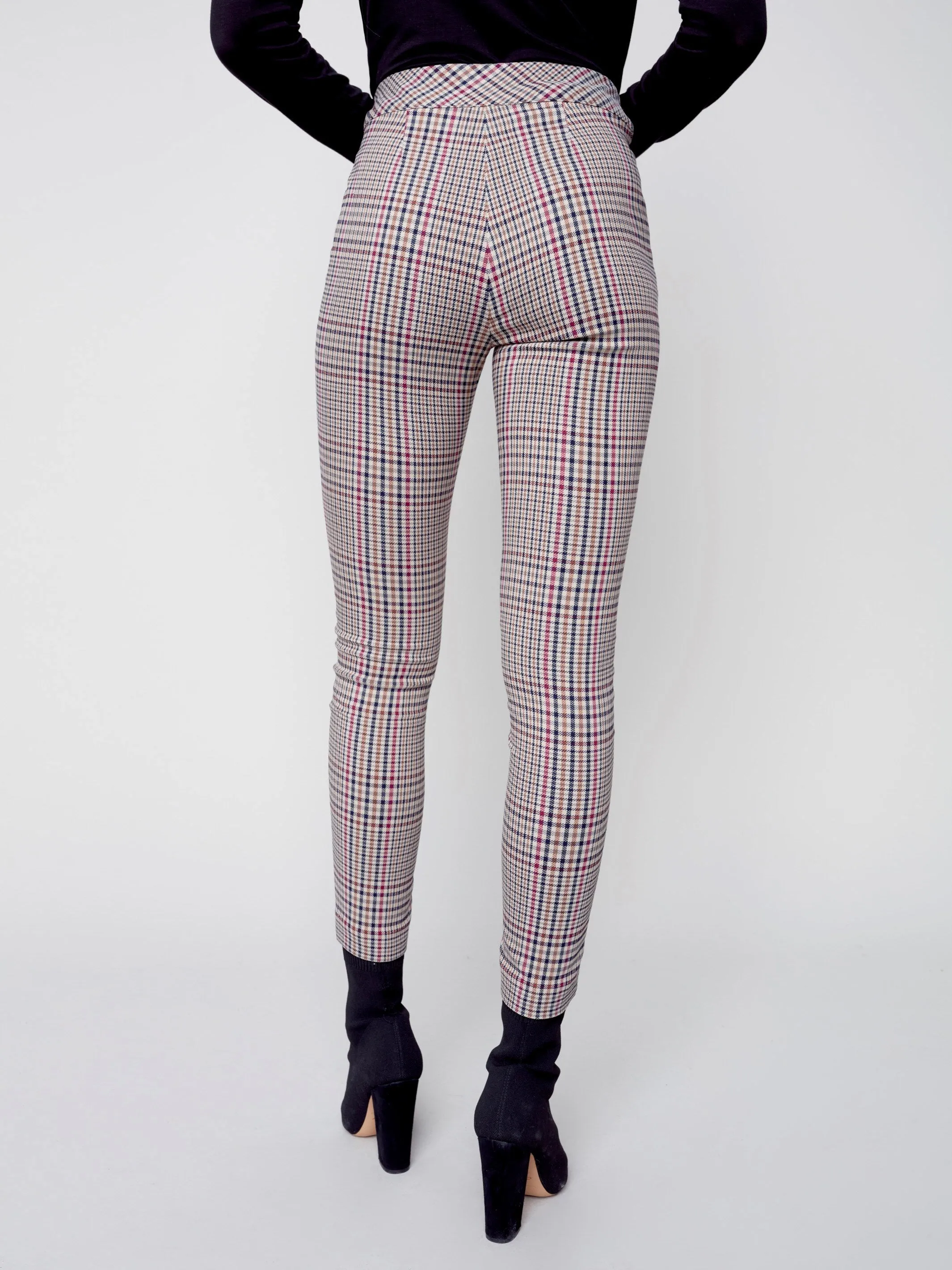 Plaid Pull-On Pants - Port