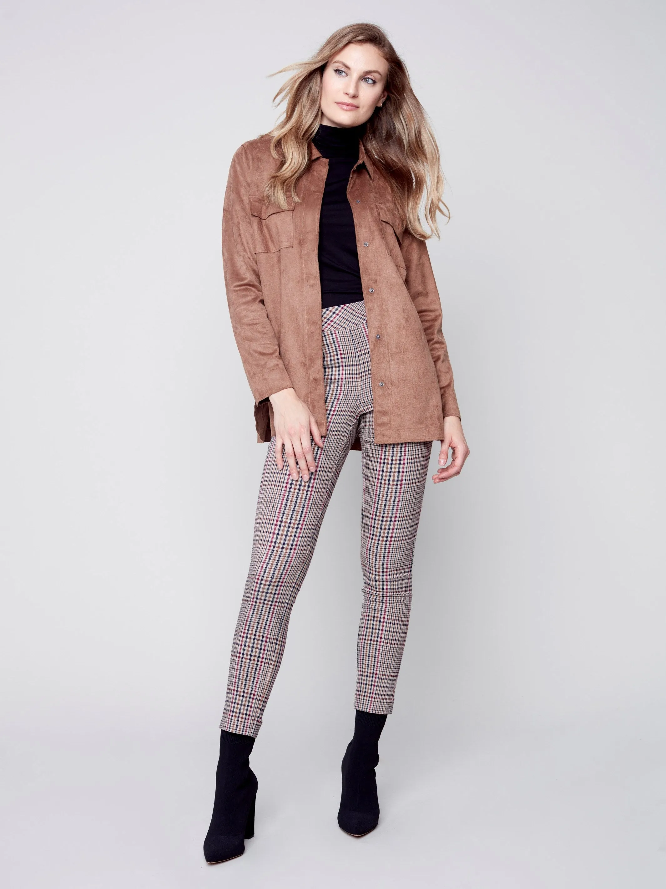 Plaid Pull-On Pants - Port
