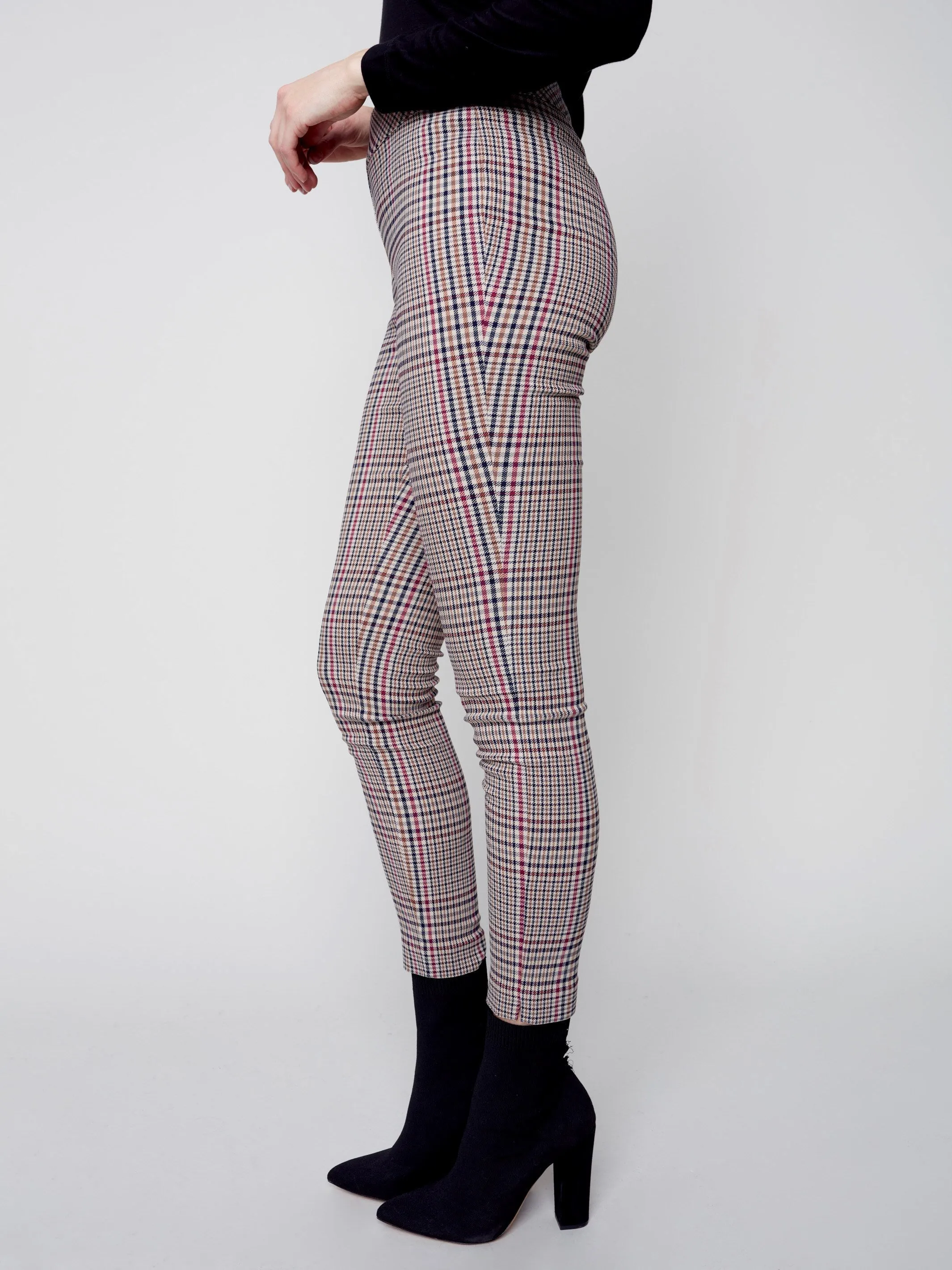 Plaid Pull-On Pants - Port
