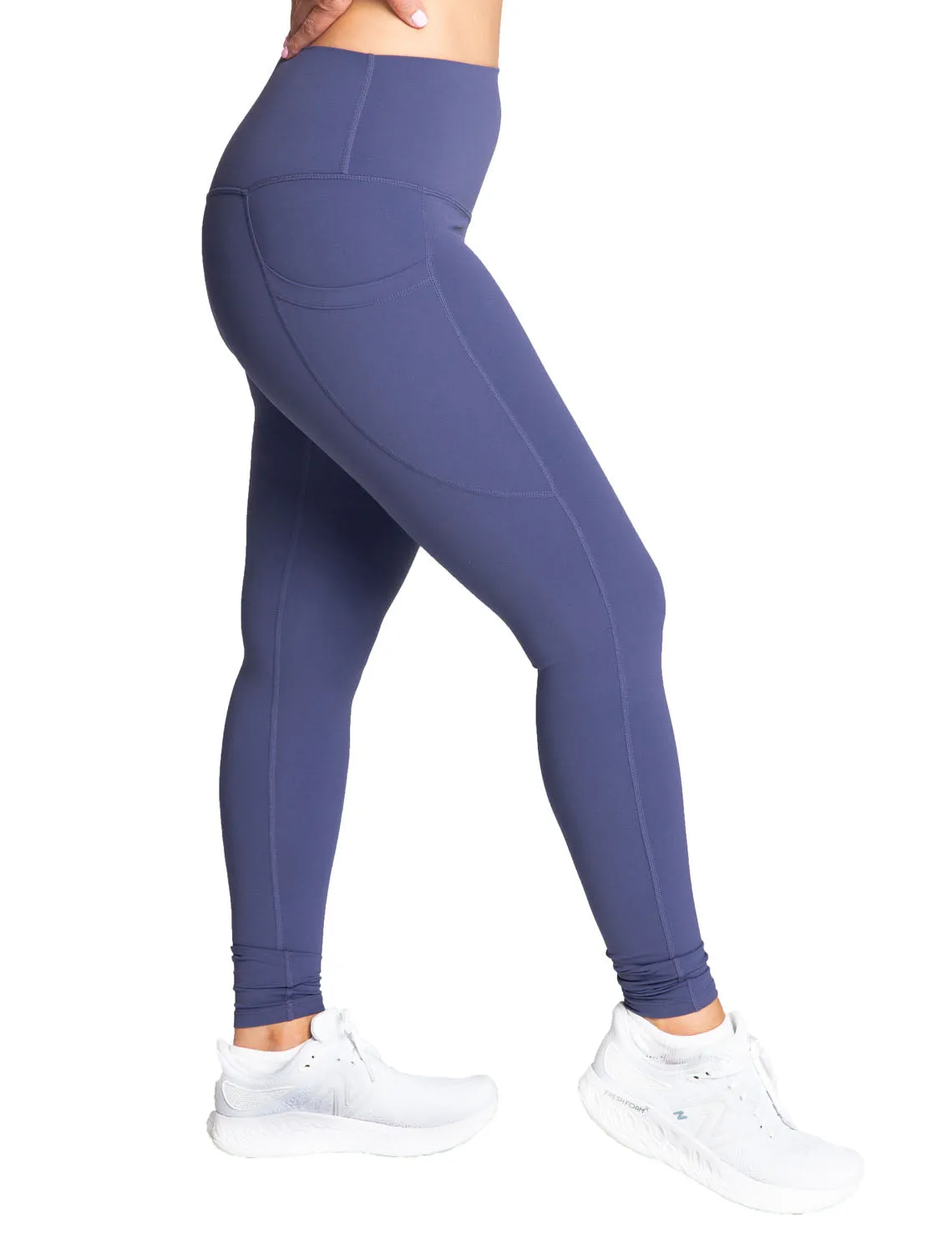 Power High-Waist Leggings with Pockets, Navy