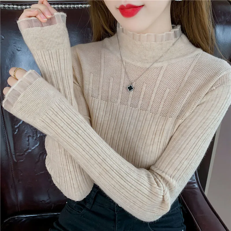 Rachel Lace Mock Neck Women Sweater