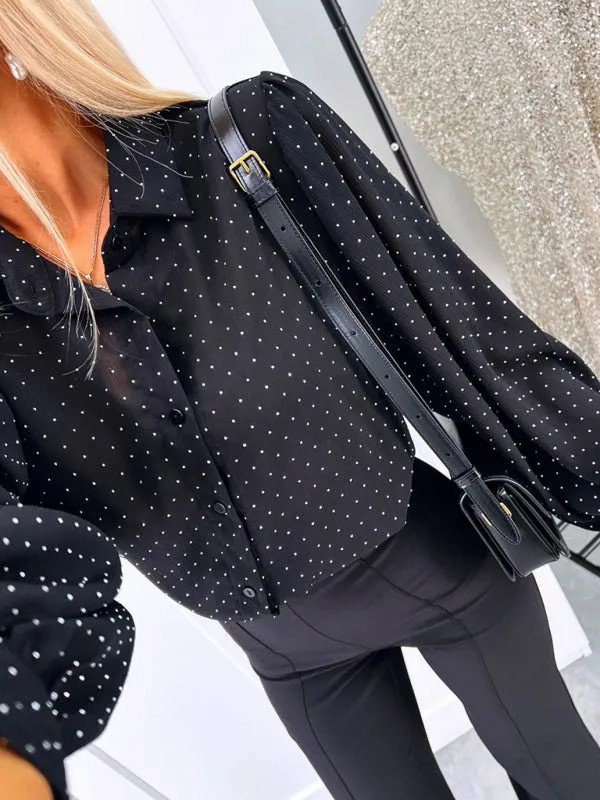 Sleek Shimmering White Office Shirt