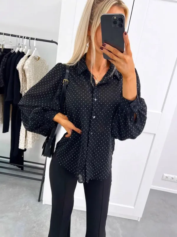 Sleek Shimmering White Office Shirt