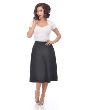 Steady Clothing High Waist Pin-up Office Lady Navy Swing Circle Skirt