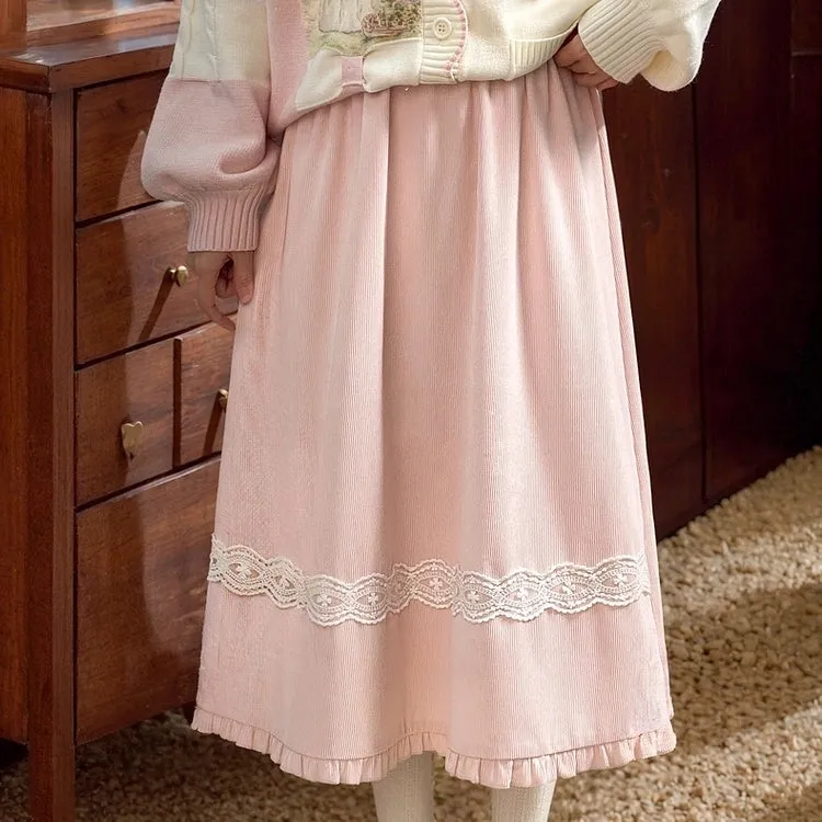 Sweet Girl Style Pink High Waist Skirt