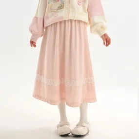 Sweet Girl Style Pink High Waist Skirt