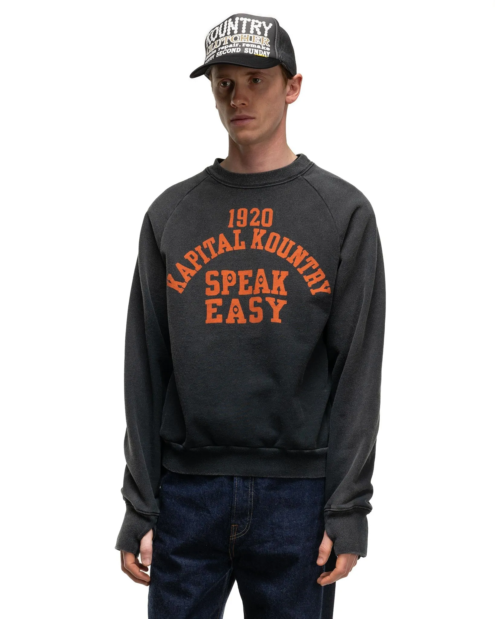 SWT Knit Raglan Crew SWT (SPEAKEASY College) Black