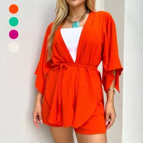 Versatile Side Split Top & Drawstring Pants Set
